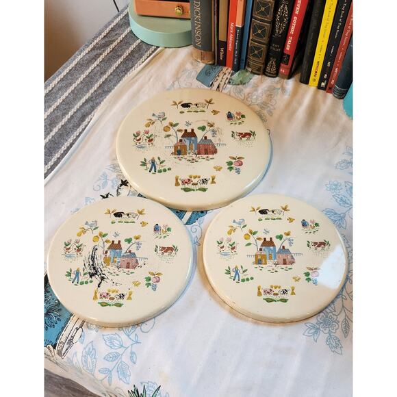 Vintage International Heartland Oven Burner Covers Country Kitchen *see photos - Picture 2 of 9